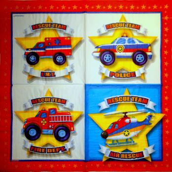 002 Police / Ambulance / Fire Brigade - 3-ply - amscan